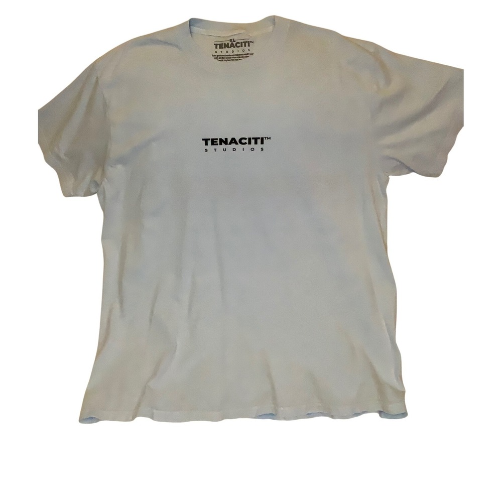 Tenaciti Studios Mens XL Light Blue Graphic Logo T-Shirt Short Sleeve Streetwear